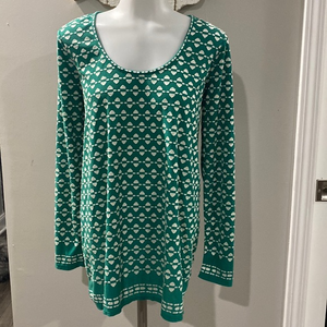 NWT! Studio M Green‎ Printed Shirt